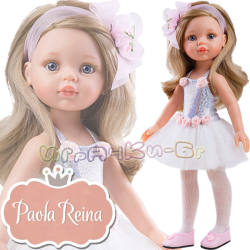 Paola Reina Дизайнерска кукла Карла балерина в бяло 04447