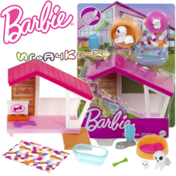 Barbie Мебели за кукла Барби - колибка с домашен любимец GRG78