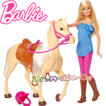 Barbie Комплект кукла Барби е конче FXH13