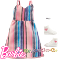 Barbie Дрехи за кукла Барби Roxy - Модерна рокля в райе GRD43