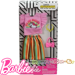 Barbie Пола и тениска с аксесоари за кукла Барби FND47