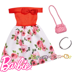 Barbie Рокля Roses с аксесоари за кукла Барби FND47