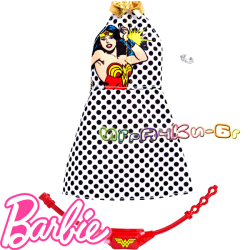 Barbie Рокля Wonder Woman с аксесоари за кукла Барби FND47