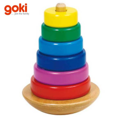Goki - Дървена кула 58925 с цветни рингове 