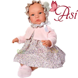 Asi Кукла бебе Лея с рокля на цветя и розово жакетче 0183470