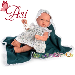 Asi Кукла бебе Мария с рокля и одеялце в зелено 43см. 0365730