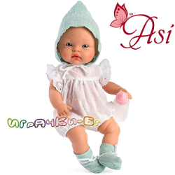 Asi Кукла-бебе Алекс с бяло боди с бродерия 0526080