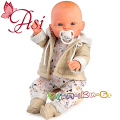 Asi Кукла-бебе Алекс с бежова жилетка и биберон 0526100