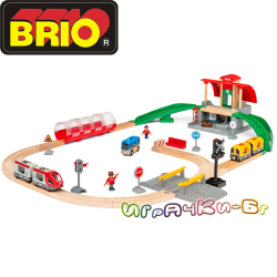 Brio Централна гара с влакчета и релси 33989