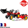 FALK Детски трактор с отварящ се капак и ремарке Supercharger 2020M
