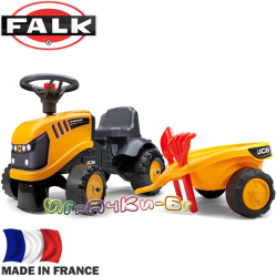 FALK Детски трактор с ремарке и аксесоари JBC Yellow 215C