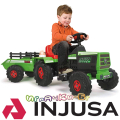 Injusa Детски акумулаторен трактор с ремарке Green 6V TR636