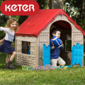 Keter Wonderfold сгъваема пластмасова къща за игра червено/бежово/синьо