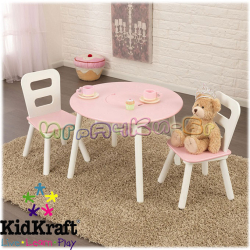 2015 KidKraft - Детска дървена маса със столове Pink 26165