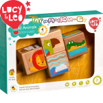 Lucy&Leo Дървени кубчета пъзел "Животни" LL259
