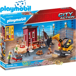 Playmobil City Action Мини екскаватор със строителна площадка 70443