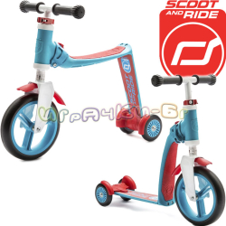 Scoot and Ride Highwaybaby Тротинетка/колело за баланс 2 в 1 Blue/Red