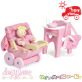 Le Toy Van - Дървен комплект бебе с количка и столче 