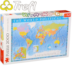 Trefl Пъзел 2000ч Политическа карта на света 27099