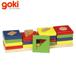 Goki - Дървена низанка WM034 форми и цветове 