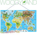 Woodyland Магнитна карта на света с игра 2в1 91290