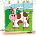 WoodyLand Дървени кубчета за нанизване "Животните от фермата" 93055