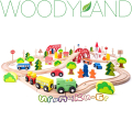 WoodyLand Дървено влакче с релси,мост и гара 93062
